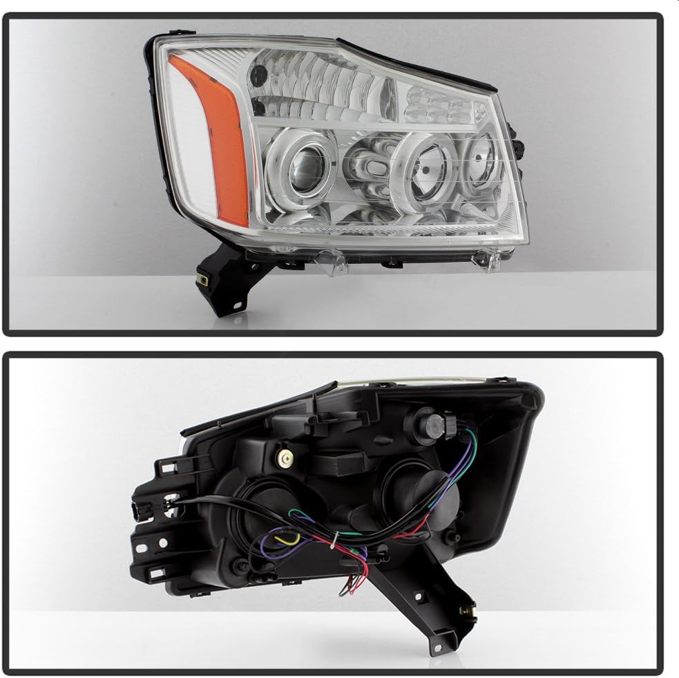 ACANII - For 2004-2015 Nissan Titan 04-07 Armada LED Dual Halo Headlights Headlamps Driver + Passenger Side