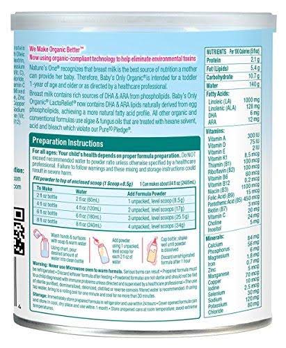 Baby&s Only Toddler Formula, Organic Lactorelief with DHAu0026ARA, 12.7oz- 6 Pack