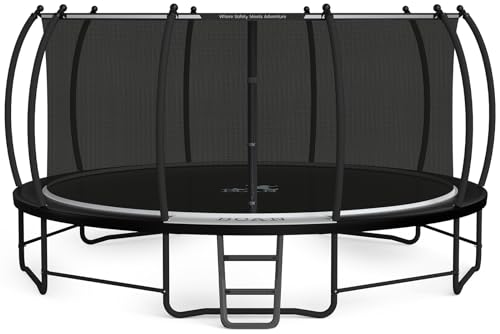 BCAN 8FT 10FT 12FT 14FT 15FT 16FT Recreational Trampoline with Enclosure for Kids Adults, ASTM Approved, Outdoor Trampolines with Ladder for Kids