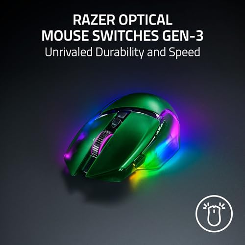 Razer Basilisk V3 Pro 35K Wireless Gaming Mouse: HyperScroll Tilt Wheel - 35K DPI Optical Sensor Gen 2-13 Customizable Controls - Chroma RGB - Optical Switches Gen 3 - Up to 140 Hr Battery - Black