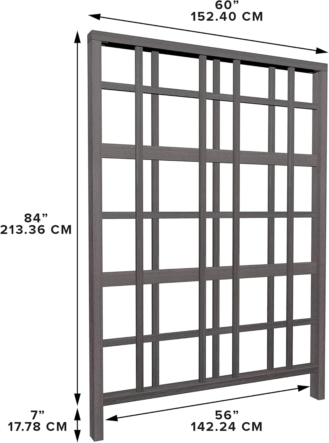 Vita Urbana Espresso Brown Embossed Vinyl Modern Trellis and Privacy Screen, 60 inch L x 84 in H, Garden Décor Lattice, BPA and Pthalate Free, VT17631