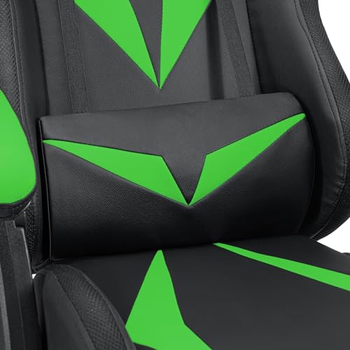 Gaming Chair Massage with Bluetooth Speakers and Led Lights Ergonomic Computer Gaming Chair with Footrest RGB Video Game Chair with High Back Lumbar Support White and Black