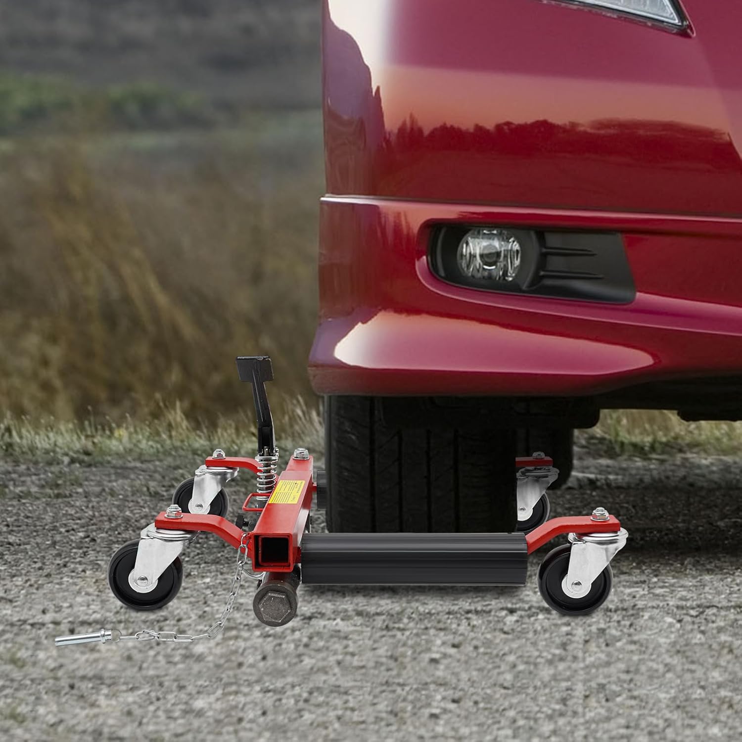 Wheel Dolly 1500LBS Load Capacity Wheel Dolly Car Skate Heavy Duty Vehicle Positioning with Ratcheting Foot Pedal Ratchet Type Tire Skate Tire Jack for Car Truck RV Trailer