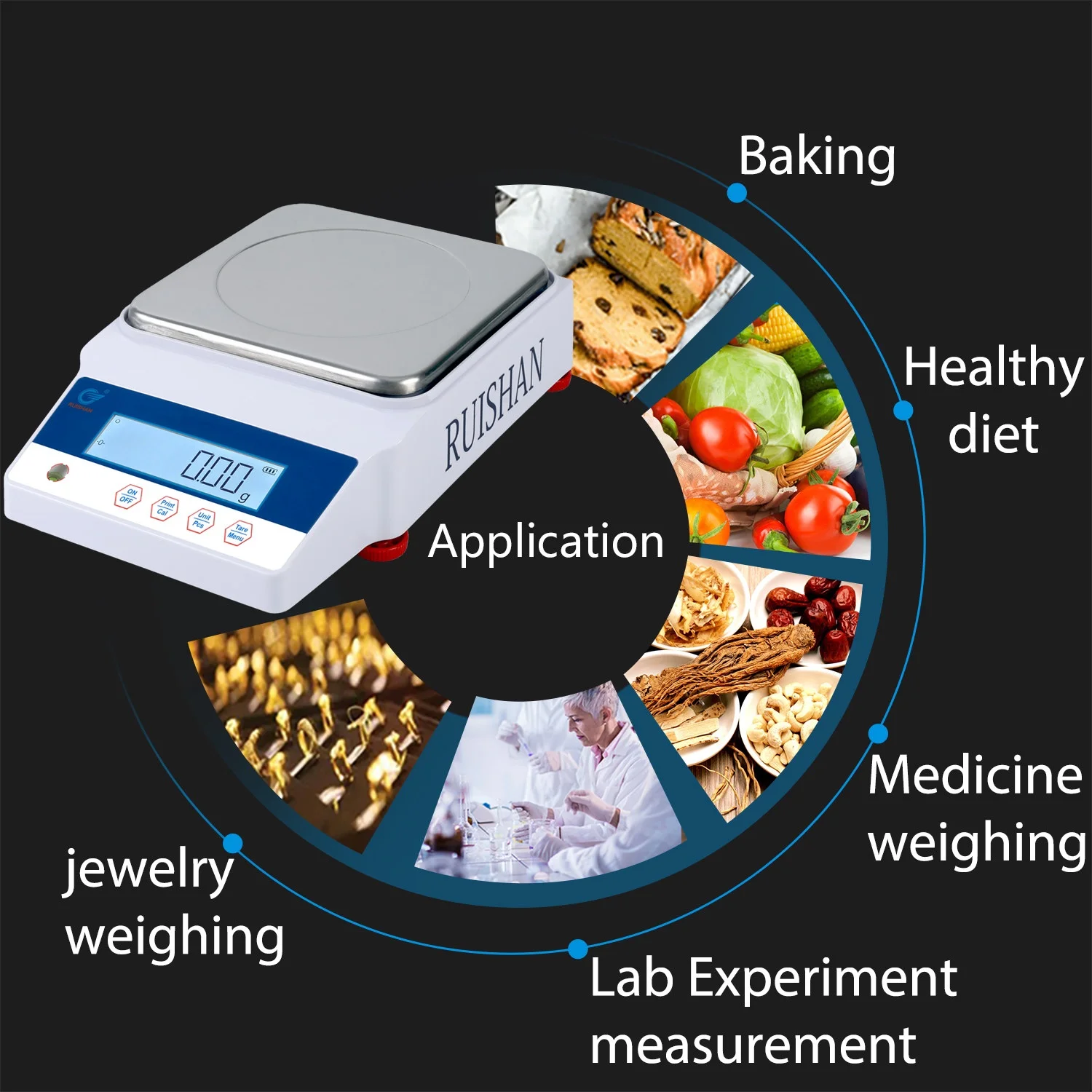 RUISHAN 6kg Digital Precision Analytical Balance Scale .01g High Precision Electronic Balance Jewelry Scale Scientific Scale Laboratory Scale Balance Accurate Weighing Industrial Scale Counting Scale