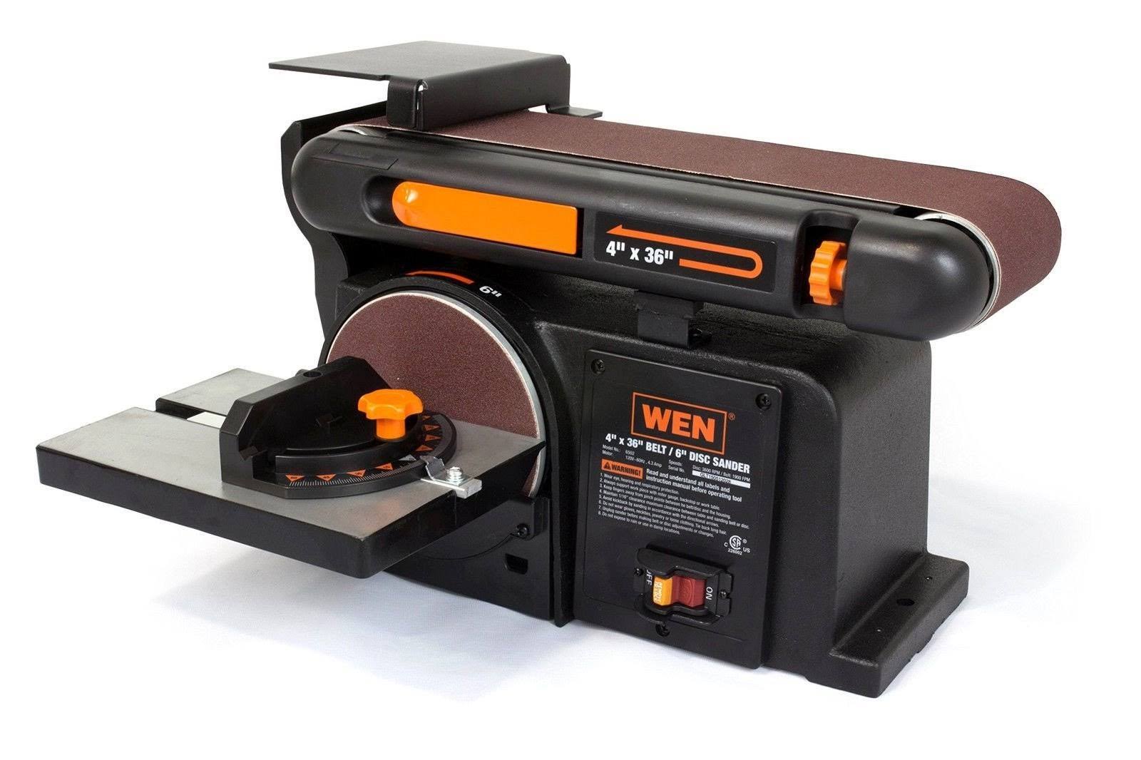 Wen 6502 4 x 36-Inch Belt and 6-Inch Disc Sander with Cast Iron Base