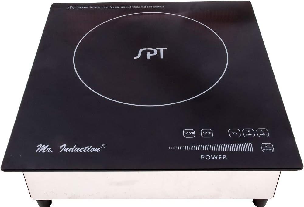 SR-187RT Commerical 1800W Built-in Induction Cooker, Black/Silver