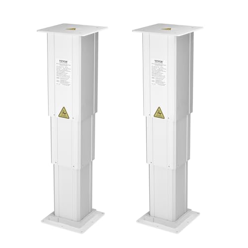 VEVOR Electric Lifting Column System, 176 lbs Lift Table, 14.2-31.1 in Height Range, Three-Stage Adjustable Desk Column, Telescopic Table Leg, Comes with Power-Supply Option to Control up/Down Motion