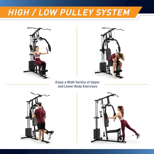 Marcy Multifunctional Workout Station 100lbs to 200lbs Stack Home Gym for Weightlifting and Bodybuilding