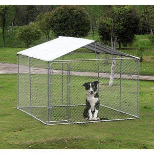 PawHut 10x10ft Outdoor Pet Dog Run House Kennel Shade Cage Enclosure w/ Cover Playpen