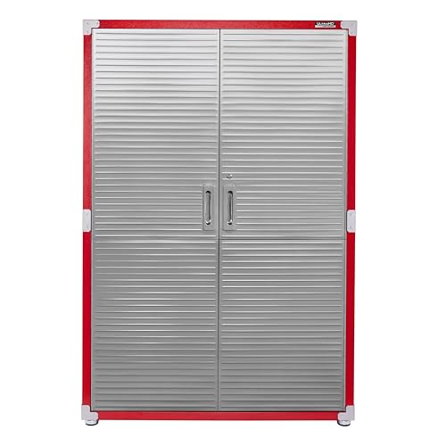 Seville Classics UltraHD Solid Steel Lockable Metal Storage Cabinet Locker Organizer, w/Adjustable Shelves for Garage, Warehouse, Office, Classroom, Granite, 48" W x 24" D x 72" H