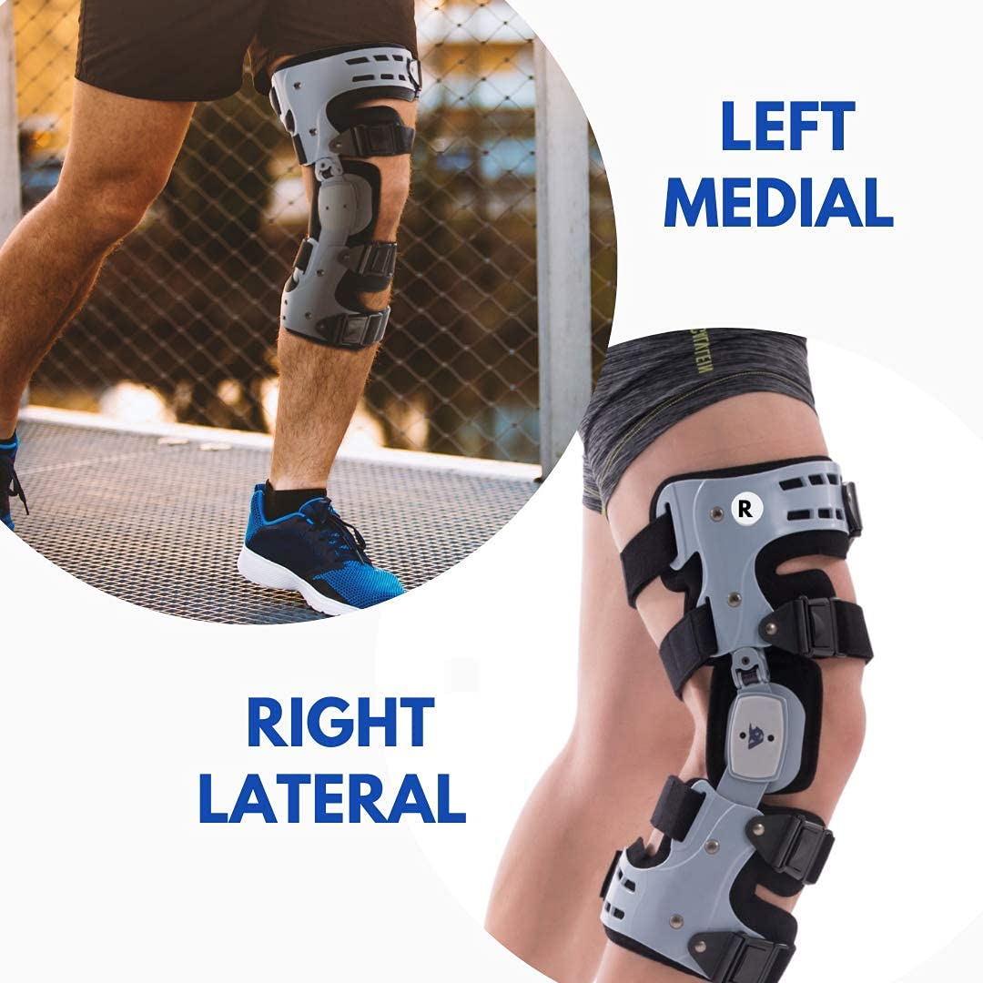 Comfyorthopedic OA Unloader Knee Brace for Osteoarthritis Bone on Bone Arthritis Pain, Bow Leg Correction, Offloading Knee Joint Cartilage Repair Degeneration L1851/L1843 - Gray