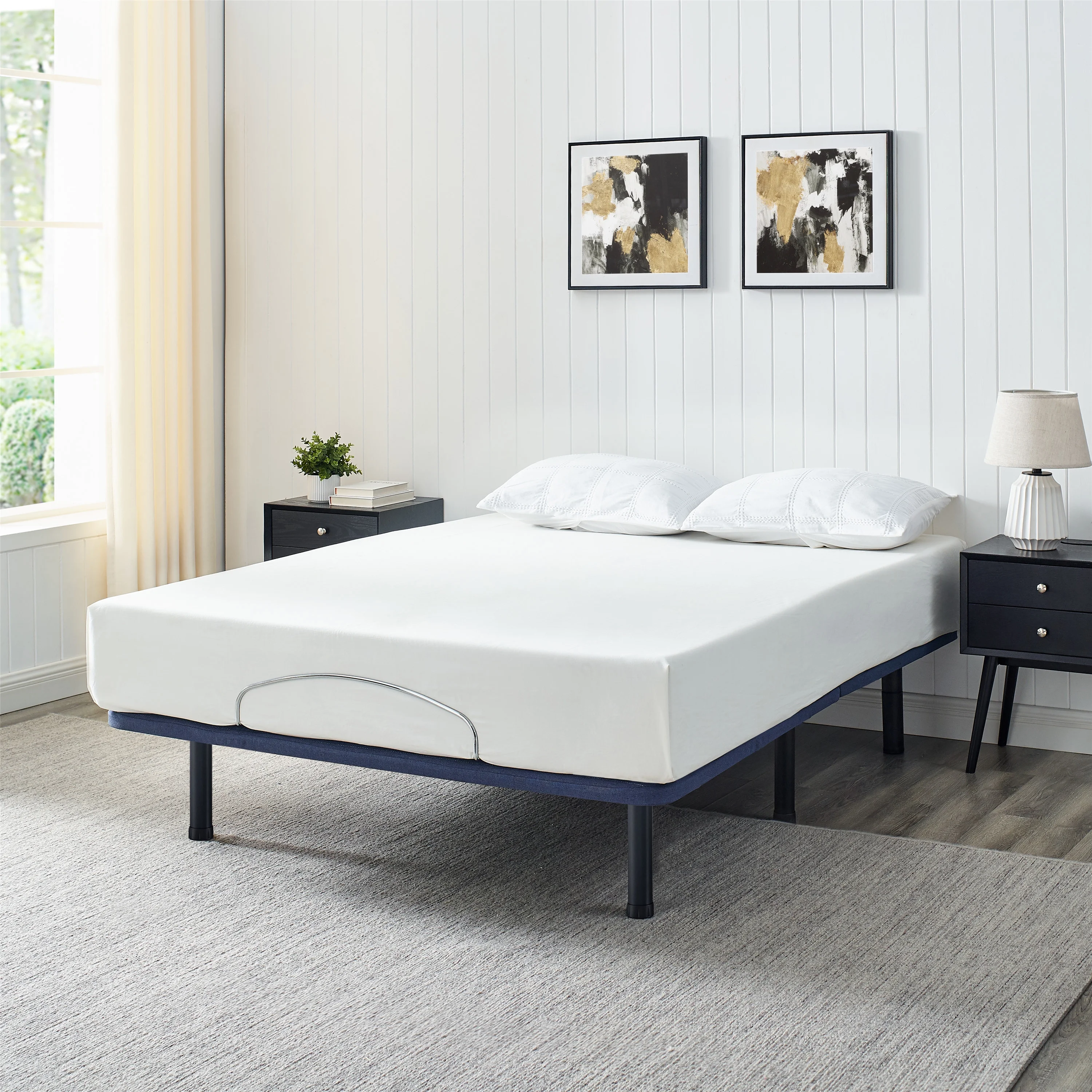 Mainstays Power Adjustable Metal Platform Bed Base with Wireless Remote Control, Queen