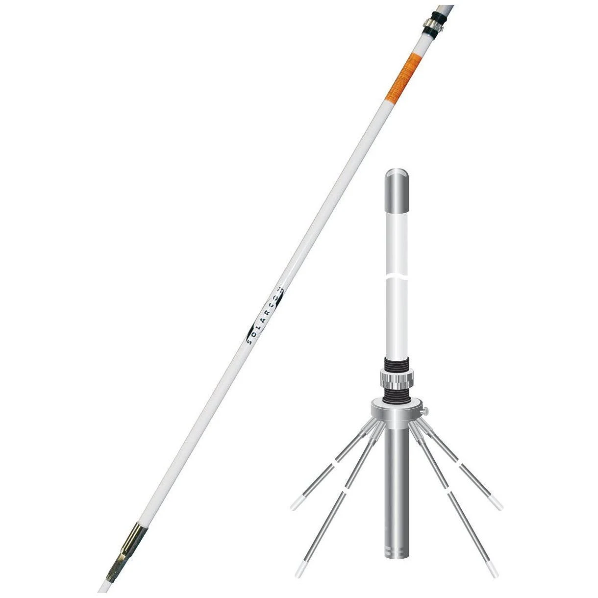 Solarcon A-99ck 17& Omni-directional Fiberglass Base Station Antenna and Ground