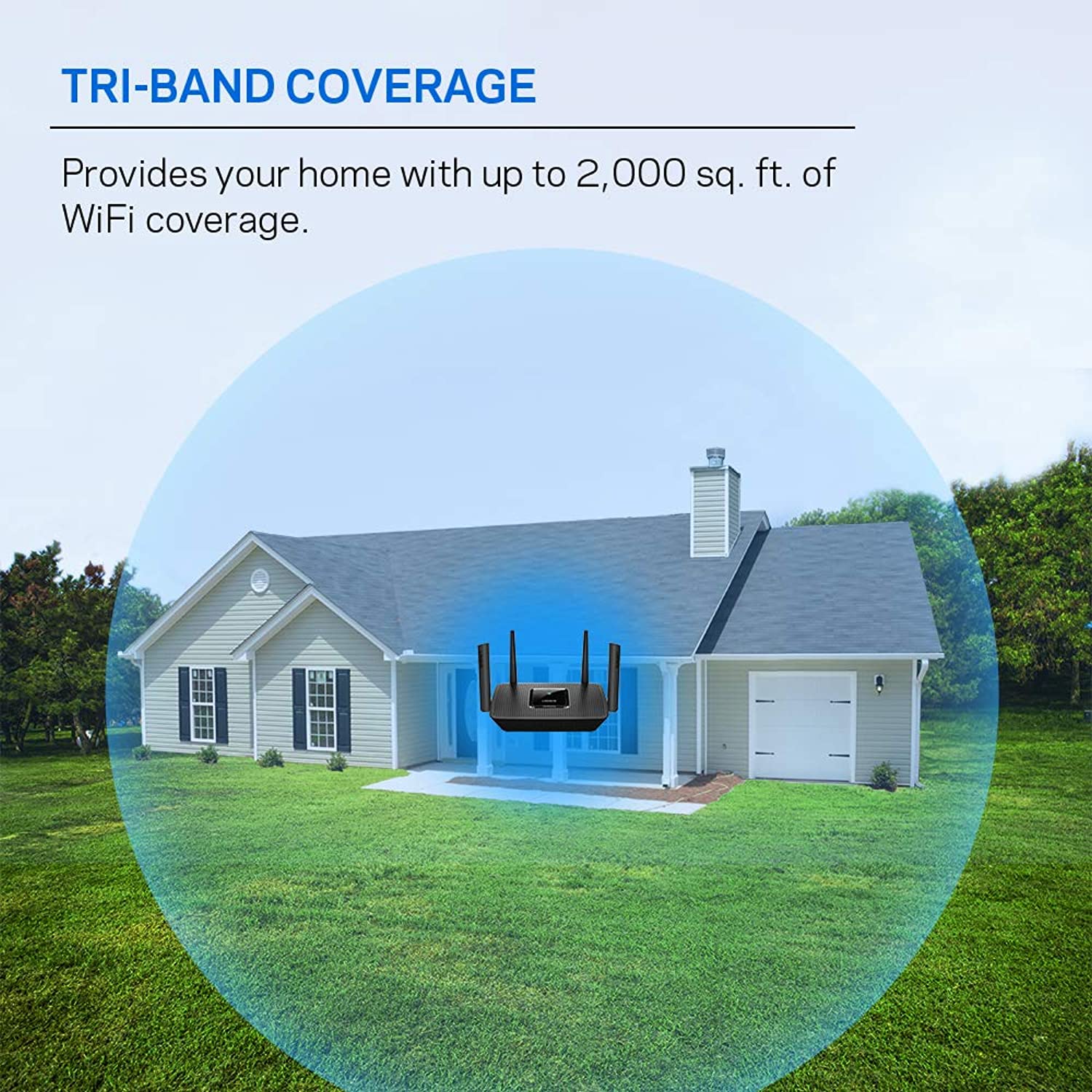 Linksys Mesh WiFi Router (Tri-Band Router, Wireless Mesh Router for Home AC2200), Future-Proof MU-MIMO Fast Wireless Router