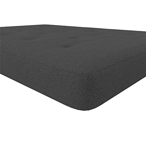 REALROOMS Cozey 6-Inch Bonnell Coil Futon Mattress, Microfiber, Full, Dark Gray