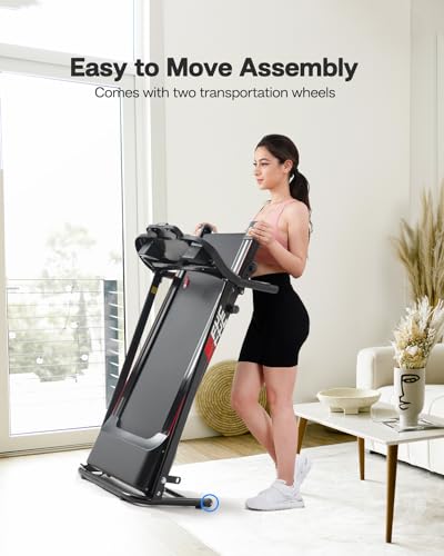 FYC Folding Treadmill for Home with Incline 265lb Weight Capacity 2.5HP Foldable Electric Treadmill with Bluetooth, Portable Treadmill for Home Office Fitness Walking Jogging Workout Easy Assembly