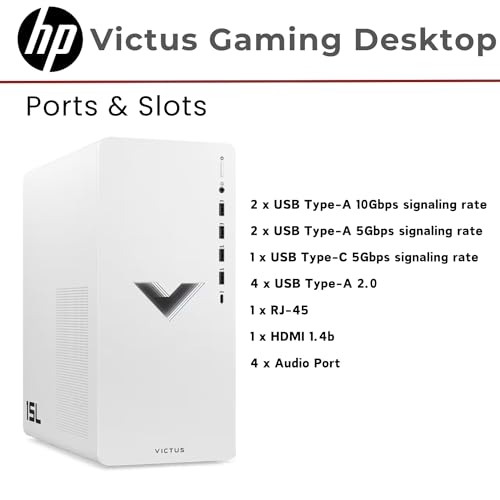 HP Victus 15L i7 RTX 4060 Premium Gaming Desktop, Intel i7-14700F (Beats Intel i9-12900F), GeForce RTX 4060, 32GB RAM, 2TB SSD, RJ-45, DisplayPort, Wi-Fi 6, Windows 11 Pro, Black
