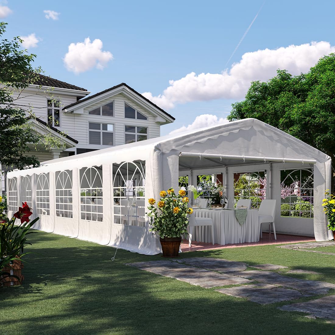 Quictent Premium 20x40 Party Tent Heavy Duty Outdoor Galvanized Gazebo Wedding Tent Carport Event Shelter Large Canopy Tent with Storage Bags(Ripple)