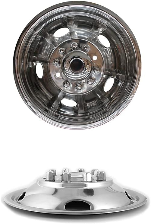 Kucaruce Set of 4 19.5 10 Lug Wheel Skins Hub Caps Rim Covers Stainless Steel Wheel Simulators For 2008-2020 R_a_m 4500 5500 Pickup