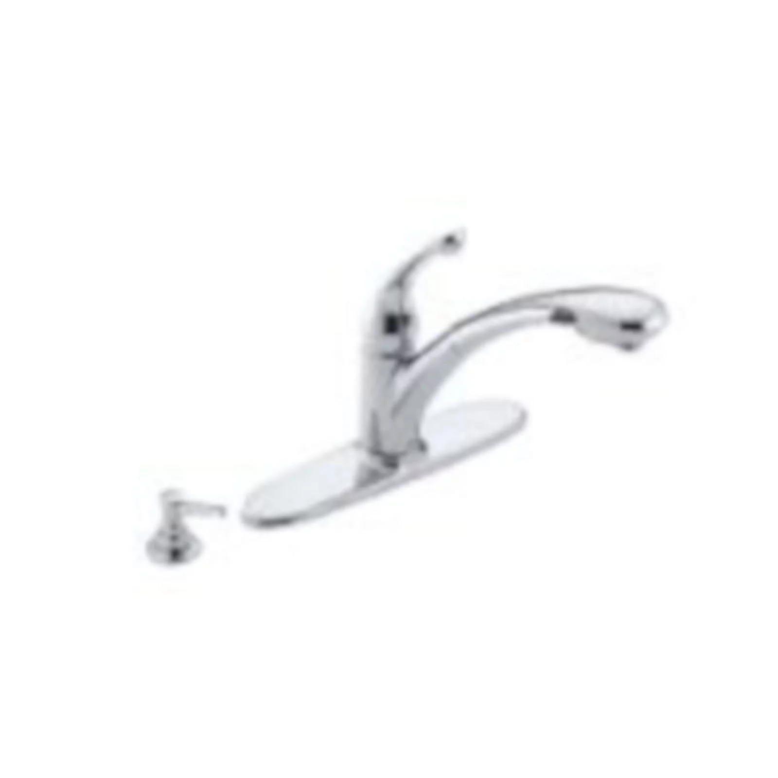 Delta Faucet 470-PROMO-DST Single Handle Pull Out Kitchen Faucet with Side Spray