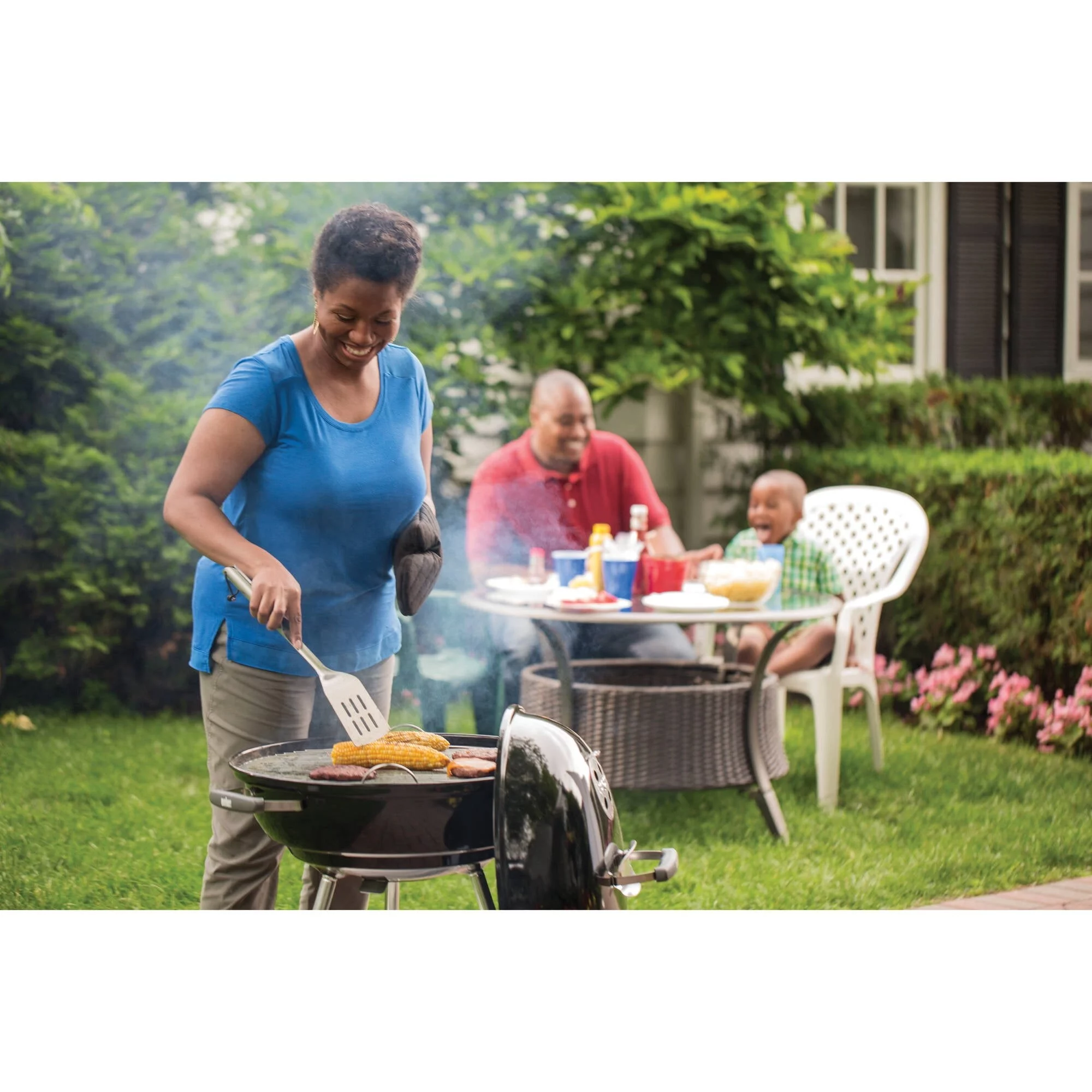 Black charcoal grill
