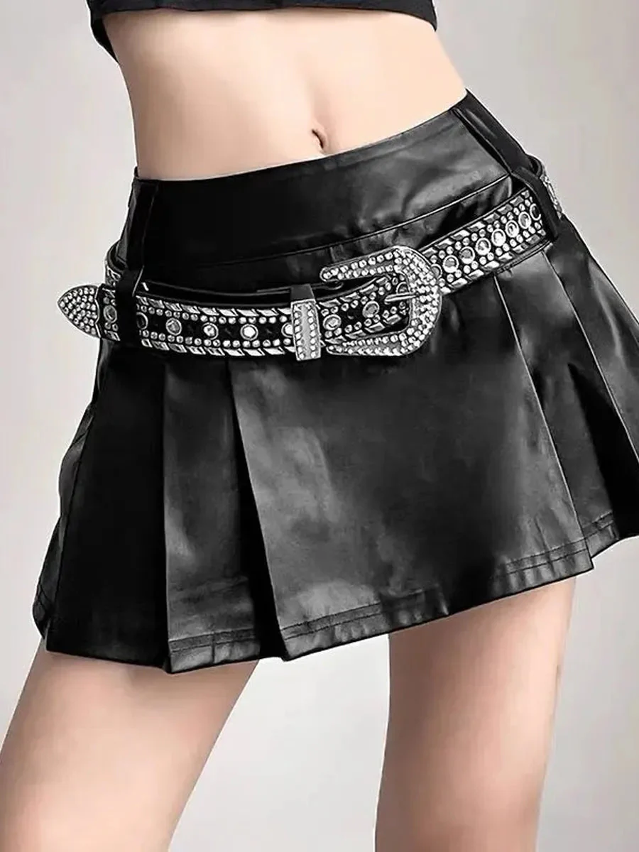 'Scale' Future Silver Metallic Pleated Skirt