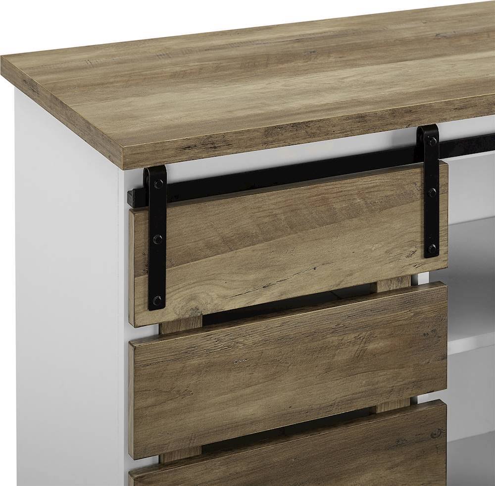 Walker Edison - Rustic Farmhouse TV Stand Cabinet for Most TVs Up to 64x22 - Reclaimed Barnwood