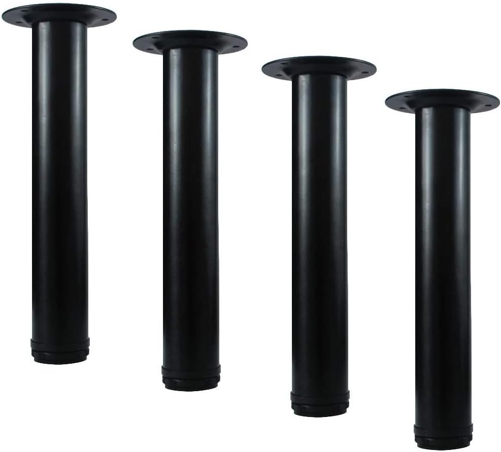 28 Inch Adjustable Table Legs, Black Legs for Desk, Sturdy Pipe Table Legs for Dining Table, Computer Table, ( Set of 4 )