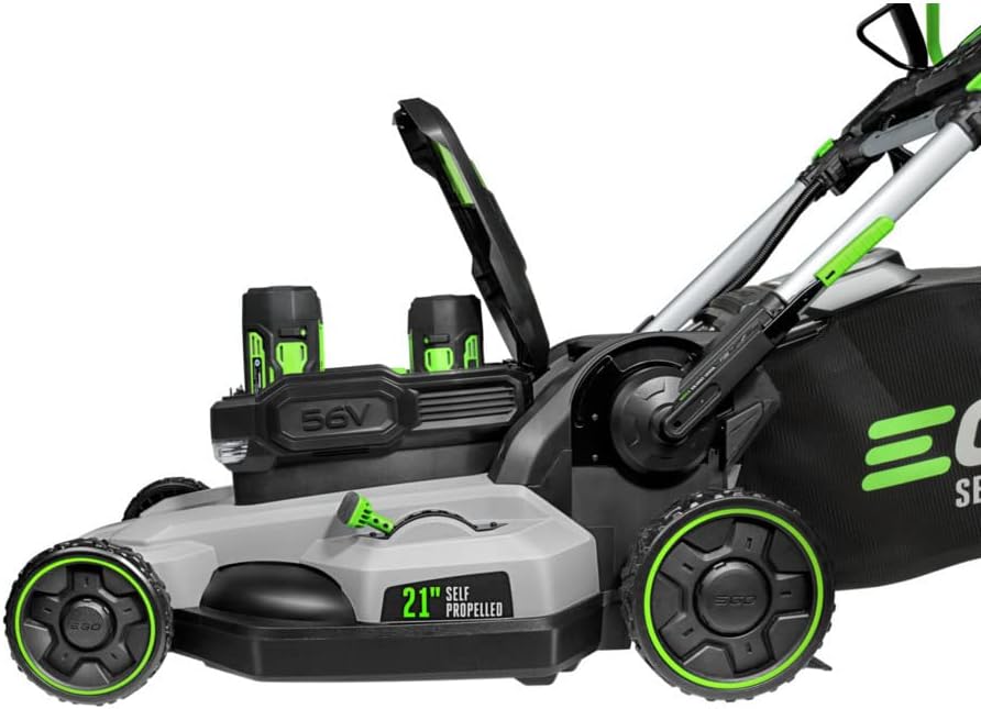 EGO Power+ LM2142SP 21-Inch 56-Volt Lithium-Ion Cordless Electric Dual-Port Walk Behind Self Propelled Lawn Mower with Two 5.0 Ah Batteries & Charger Included
