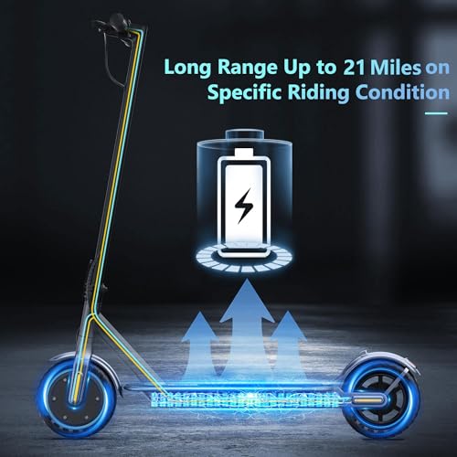 VOLPAM Electric Scooter, 350W/500W, 8.5/10 Tires, 12/21/28 Miles Range, 16/19/22Mph, Folding E-Scooter with Dual Braking