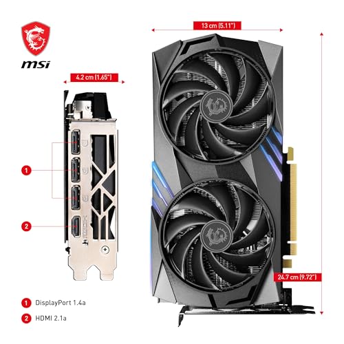 MSI GeForce RTX 4060 Ti Ventus 2X Black 8G OC Graphics Card -NVIDIA RTX 4060 Ti, 8GB GDDR6 Memory, 18Gbps, PCIe 4.0, DLSS3