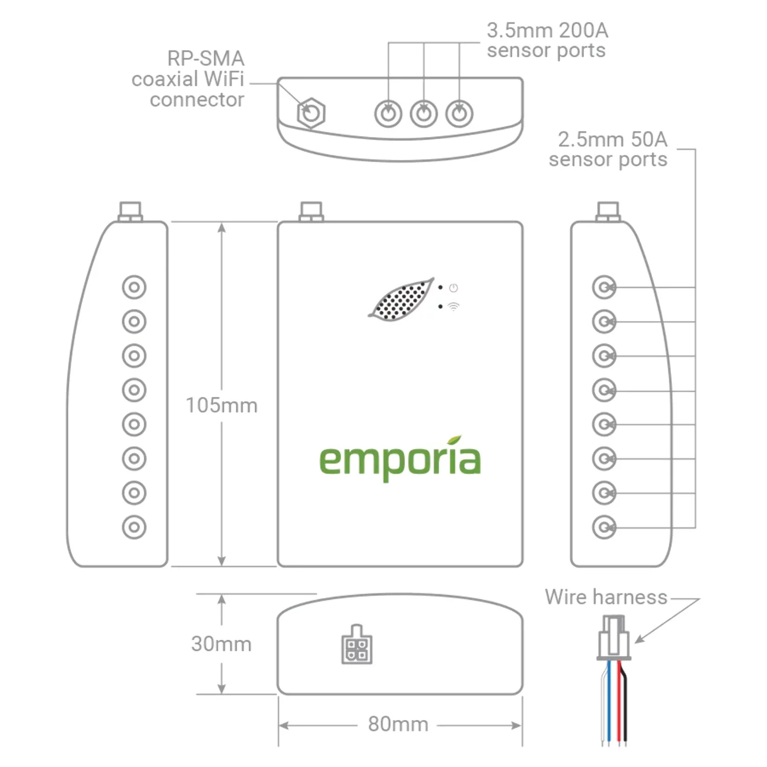 Emporia Smart Home Energy Monitor with 16 Circuit Level Sensors