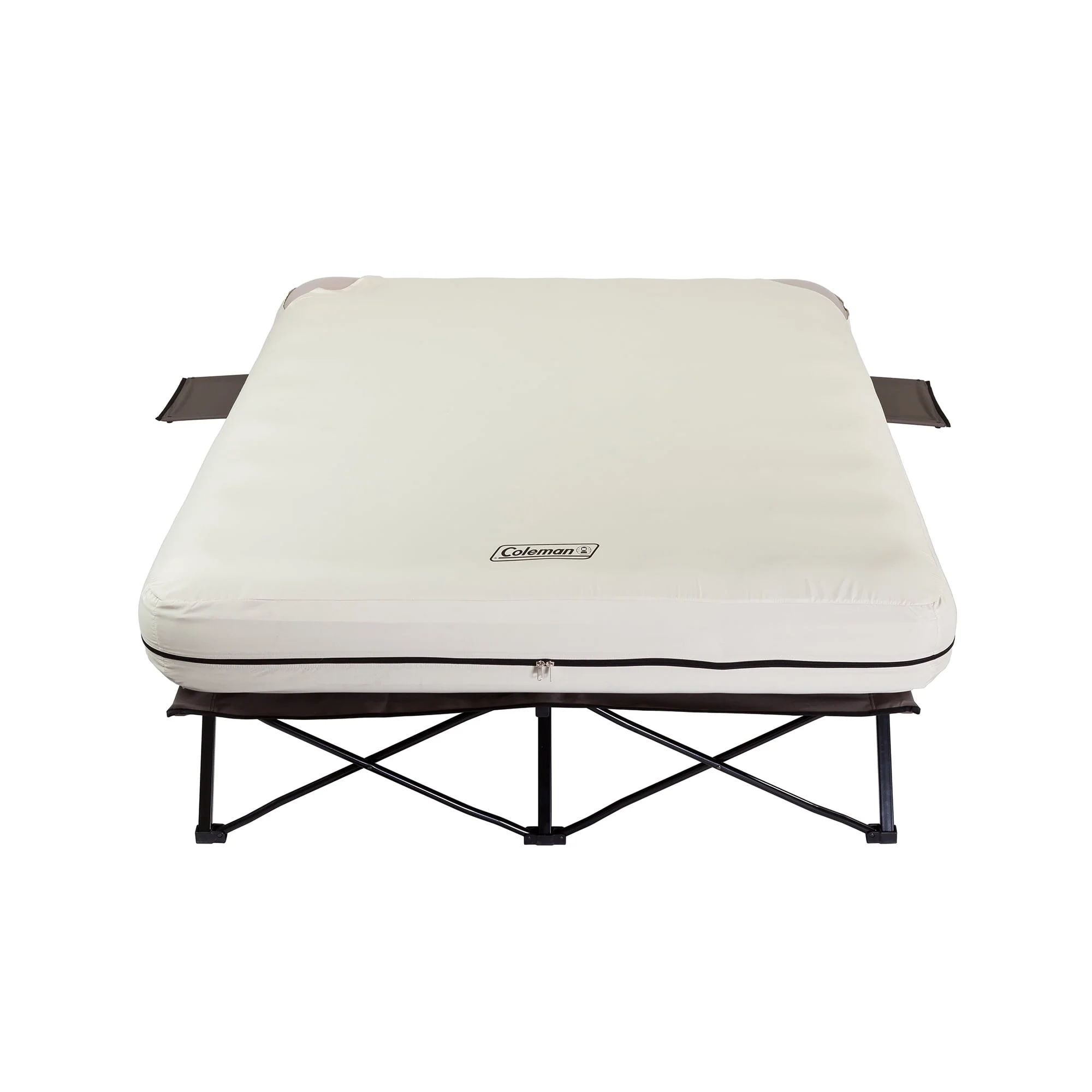 Coleman Cot and Thick Queen Air Mattress Combo Side Tables, Pump Included