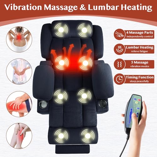 Power Lift Recliner Chair for Elderly - Triple Motor Lift Chairs - Infinite Position Adjust - Power Headrest - Heated & Massage - Lift Assist & 180° Lay Flat - Soft Plush Flannel (Grey)