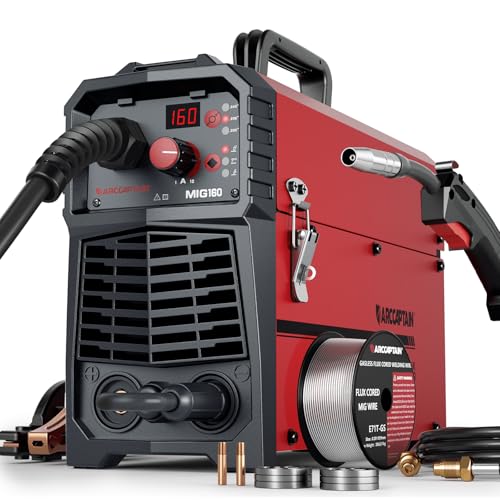 ARCCAPTAIN MIG Welder, 200Amp 6 in 1 Gas MIG/Gasless Flux Core MIG/Stick/Lift TIG/Spot welding/Spool Gun 110V/220V Aluminum Multi Process Welding Machine with LED Digital Display, Burn Back Adjustment