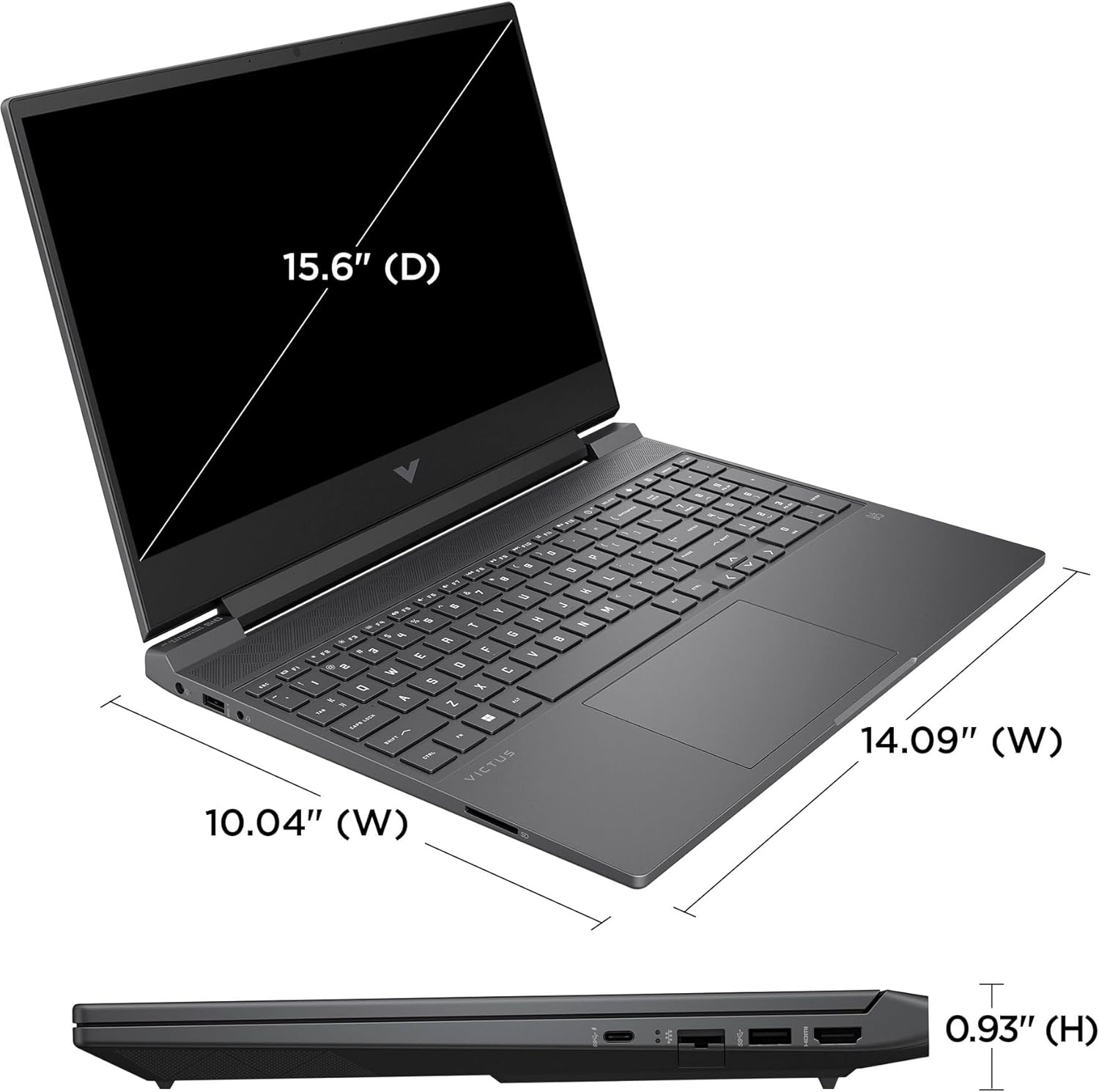HP Victus 15.6" 144Hz FHD Gaming Laptop Computer, Hexa-Core AMD Ryzen 5 7535HS (Beat i5-13420H), 16GB DDR5 RAM, 512GB PCIe SSD, GeForce RTX 2050, WiFi6, BT5.3, Backlit Keyboard, Windows 11 Pro, BROAGE