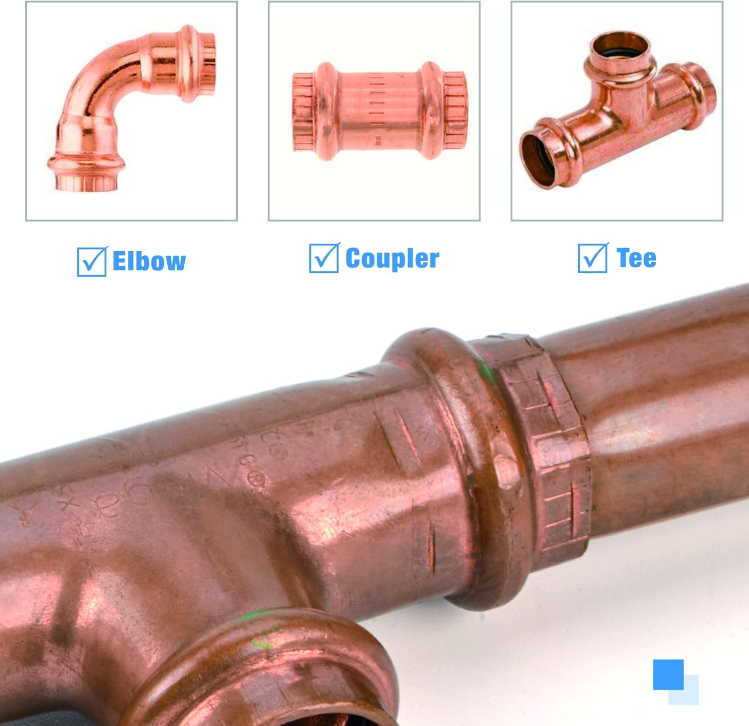 iCrimp Hydraulic Copper Tubing Press Tool Kit for 1/2-in, 3/4-in, 1-in Propress Copper Fittings, Copper Tubing Cutter & Chamfer Tool Included
