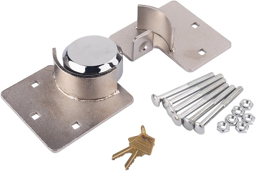 Hidden Shackle Van Door Lock - Cargo Van Lock Hasp High Security Hasp Padlock 1/2 X Garage Shed Barn Trailer RV Door Heavy Duty Steel Padlock and Hasp Set with Bolt