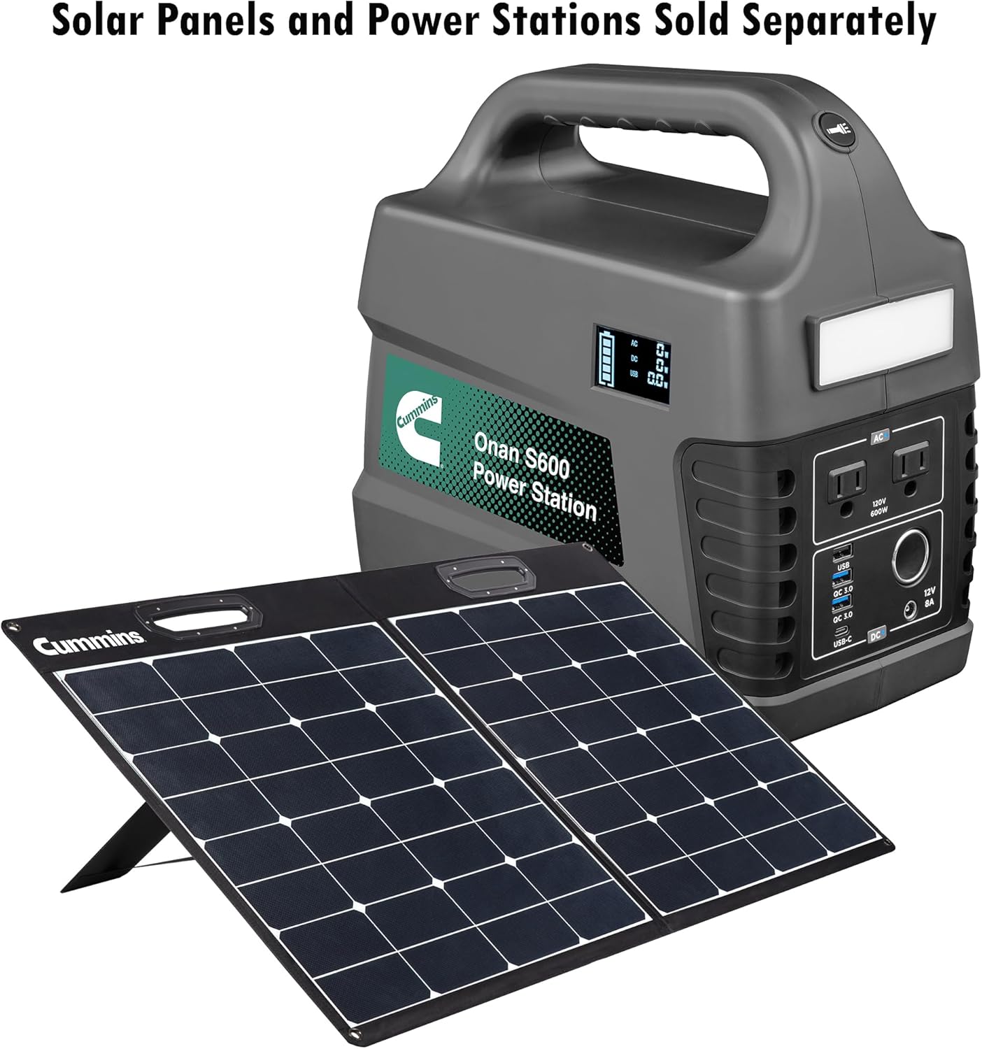 Cummins Onan PS600 Power Station Lithium-ion Battery Power Inverter Generator with 1200 Peak Watts, 600 Running Watts and Multiple Charging Options for a Mobile Lifestyle