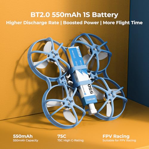 BETAFPV Meteor75 Pro 1S Brushless Drone with Matrix 1S 5IN1 FC, 1102 22000KV Motor, 45mm 3-Blade Prop for FPV Freestyle Racing Indoor Outdoor, Fly Time Up to 6.5Min with BT2.0 550mAh Lipo - ELRS