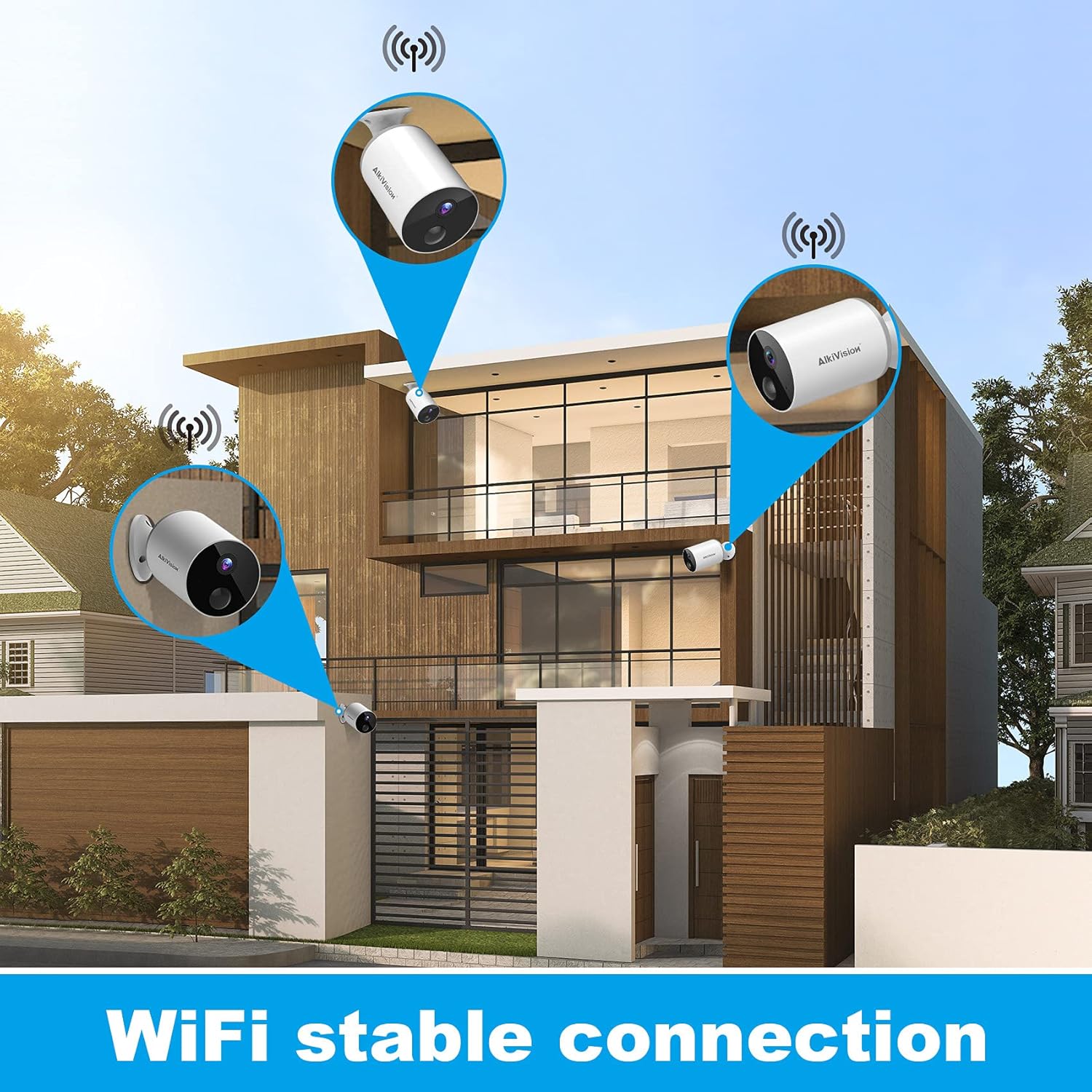 Security Camera Outdoor, Wireless WiFi Waterproof 1080p HD Video Rechargeable Battery Powered Surveillance Cameras for Home Security, Night Vision, Motion Detection, 2-Way Audio and SD Slot