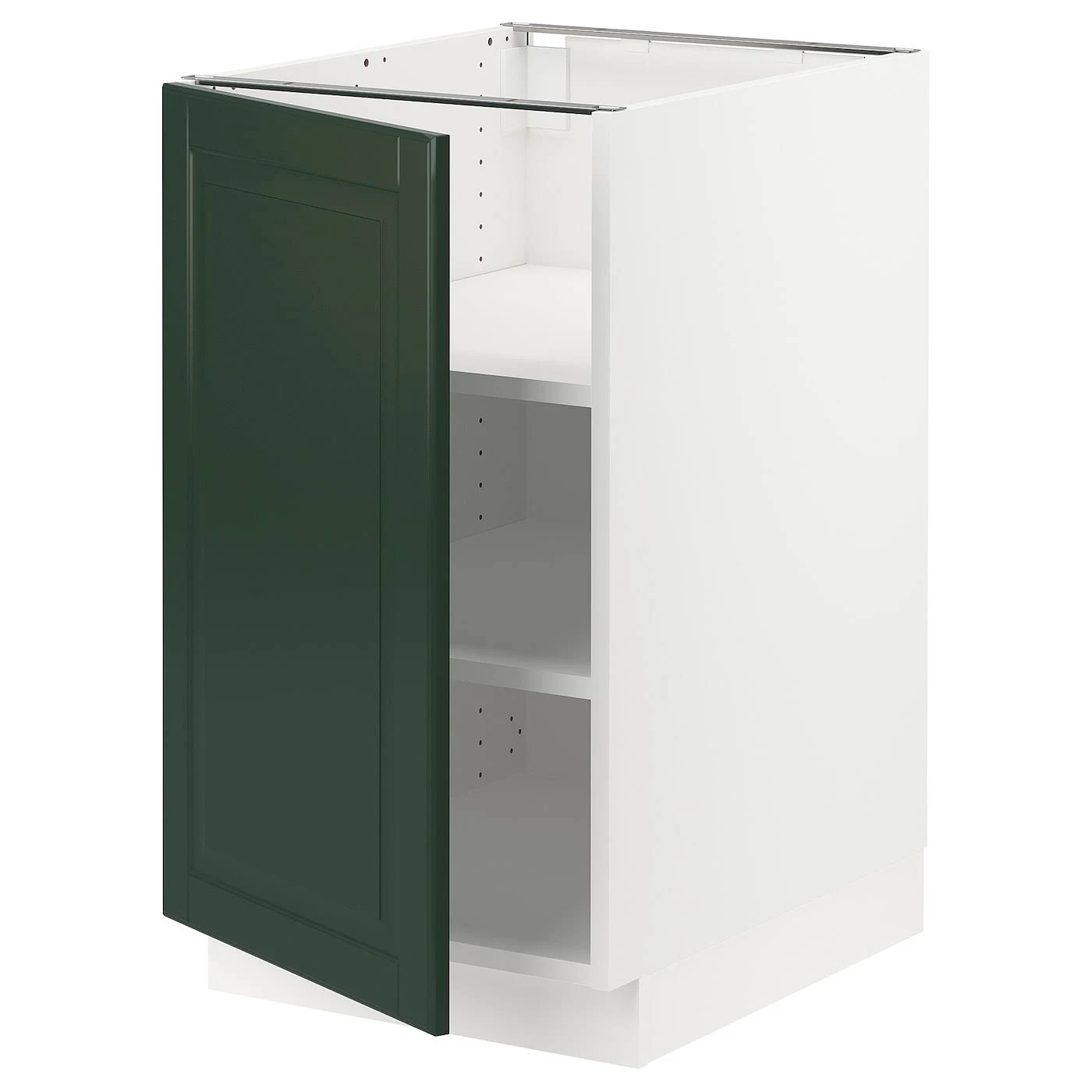IKEA - SEKTION Base Cabinet with Shelves, white/Bodbyn Dark Green, 18x24x30 49376370