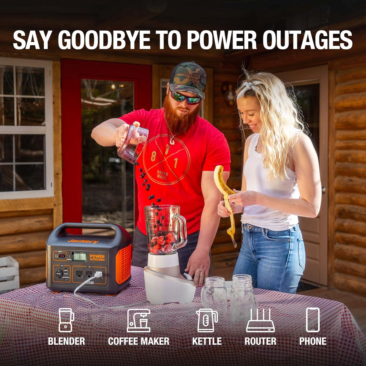 Jackery Portable Power Station Explorer 1000, 1002Wh Solar Generator (Solar Panel Optional) with 3x110V/1000W AC Outlets, Solar Mobile Lithium Battery Pack for Outdoor RV/Van Camping, Emergency