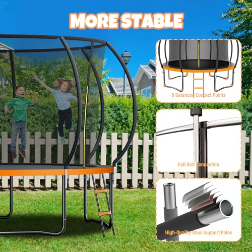 12FT 14FT Trampoline, Outdoor Trampolines for Kids and Adults,