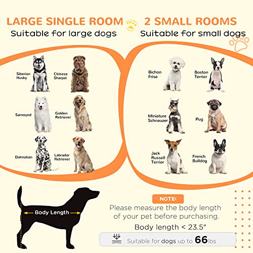 PawHut Dog Crate Furniture for Large Dogs or Double Dog Kennel for Small Dogs with Shelves, Sliding Doors, 47" x 23.5" x 35", White