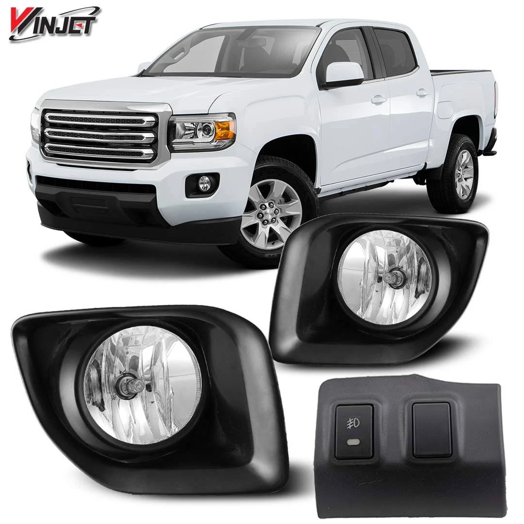 Winjet Compatible with [2015 2016 2017 2018 2019 2020 GMC Canyon] Driving Fog Lights + Switch + WIRING Kit