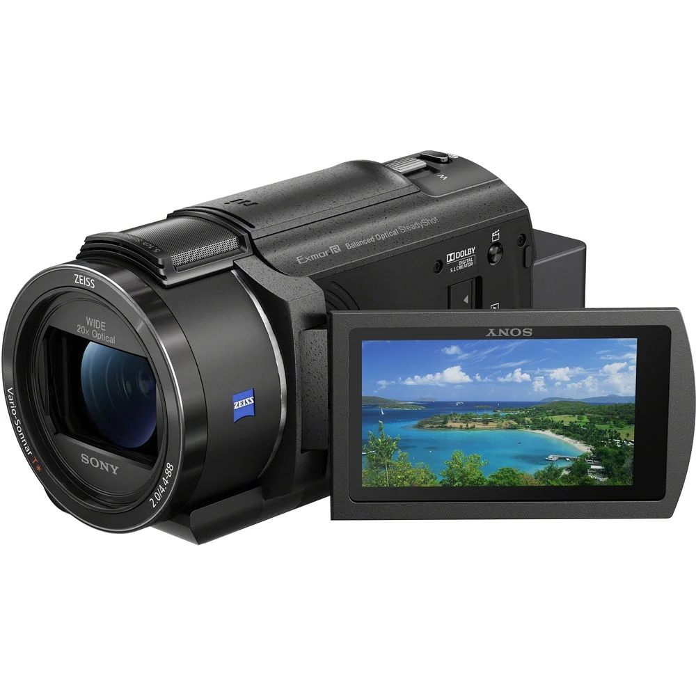 Sony FDR-AX43A UHD 4K Handycam Camcorder Bundle with Battery Charger + Battery + Screen Protectors + Camcorder Case + 12" Flexipod + 32GB Memory Card + Cleaning Kit + Memory Card Case (9 Items)