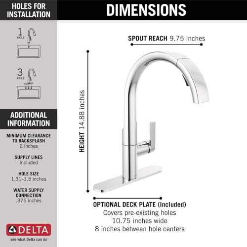 Delta Faucet Keele Chrome Kitchen Faucet with Pull Down Sprayer