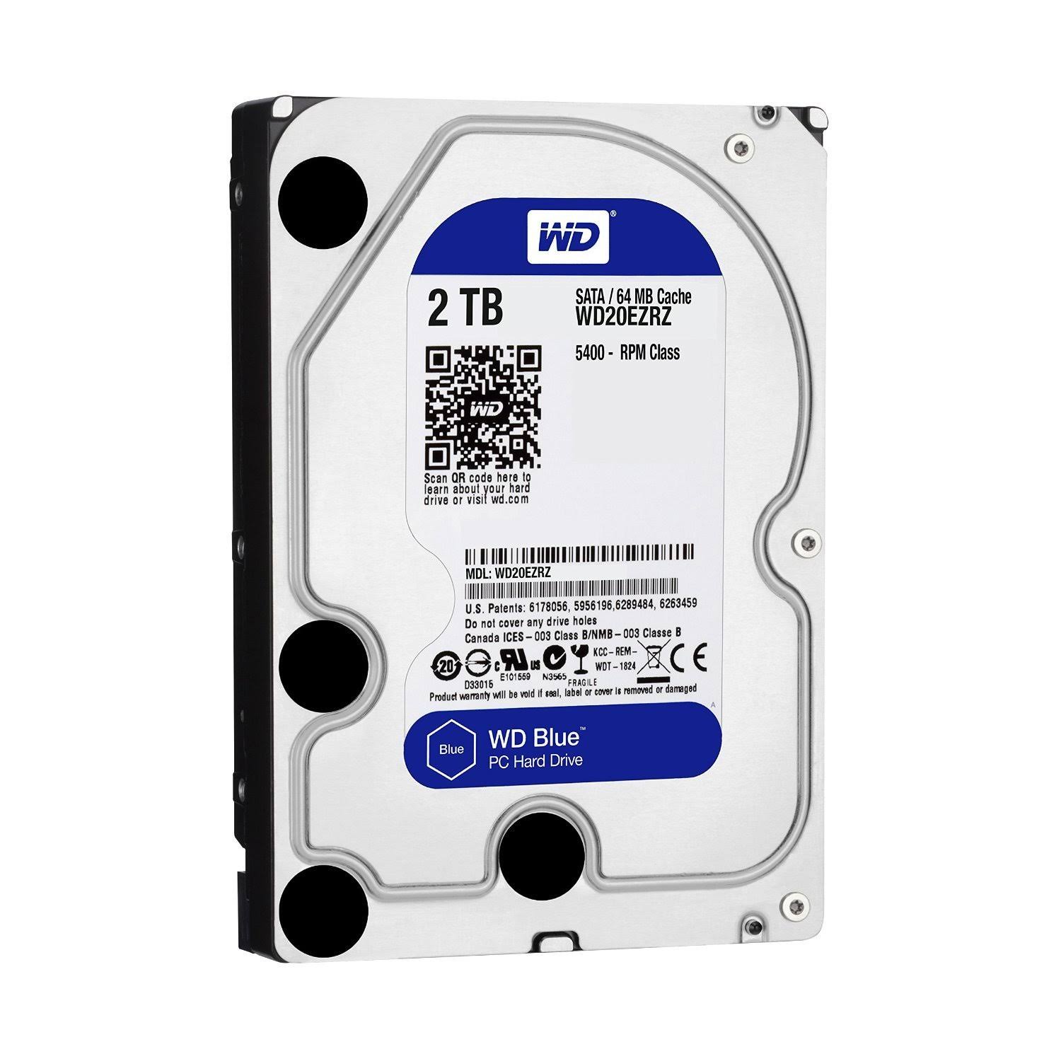 WD Blue 2TB Desktop Hard Disk Drive - 5400 RPM SATA 6 Gb/s 64MB Cache 3.5 inch - WD20EZRZ