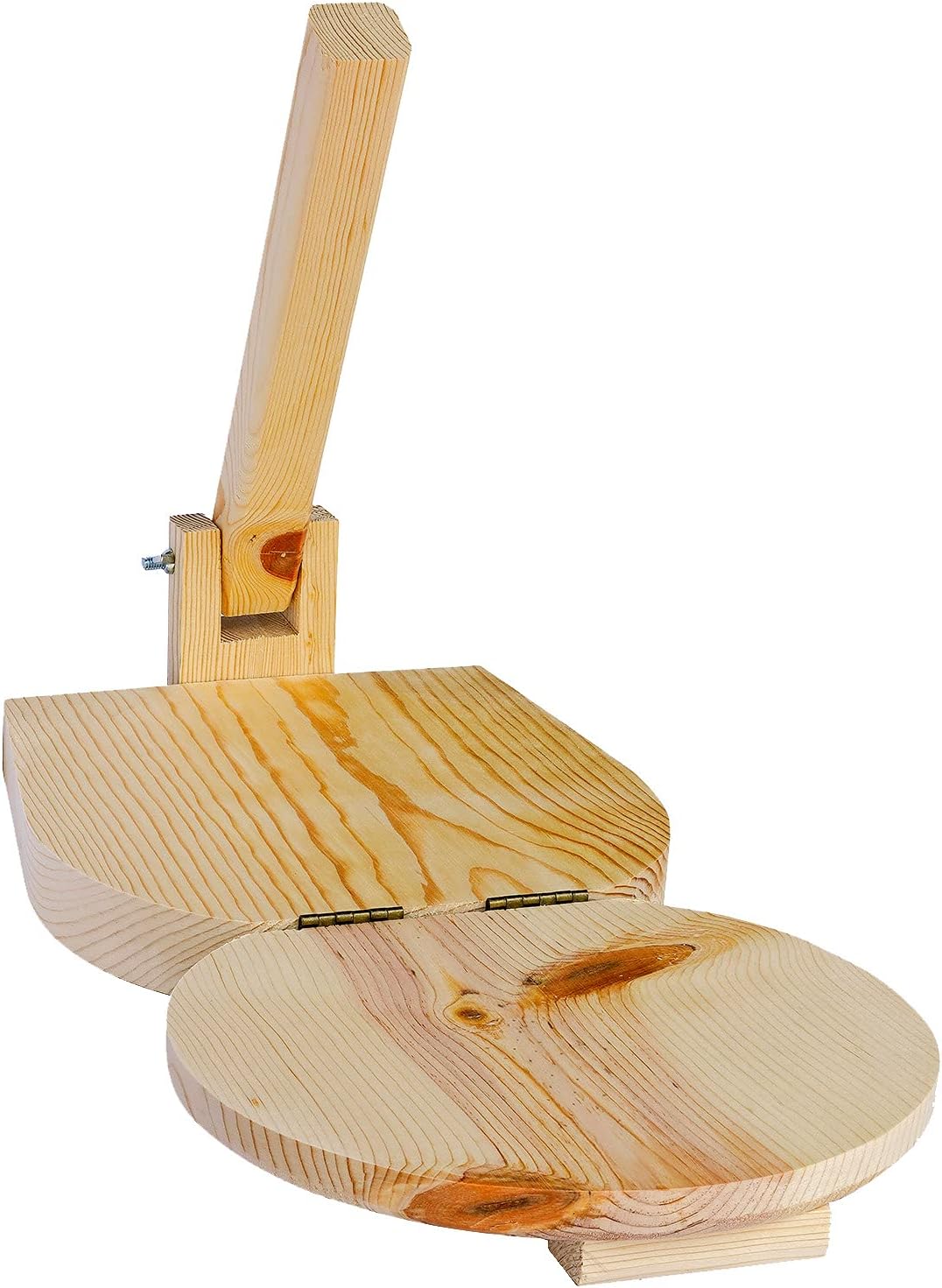 CHAMPS 9 Inch Wooden Tortilla Presser to Make Thin and Flat Discs for Homemade Mexican Tortillas, Dumpling, Roti or Empanadas - Round Prensa de Tortilla de Madera for Your Home and Business